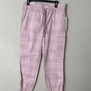 Tinseltown Lavender Checkered Joggers